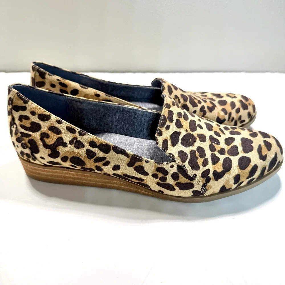Dr. Scholl's Leopard Print Slip-On Flats in Tan and Black